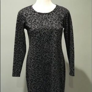Sz 10P Banana Republic grey cheetah print dress